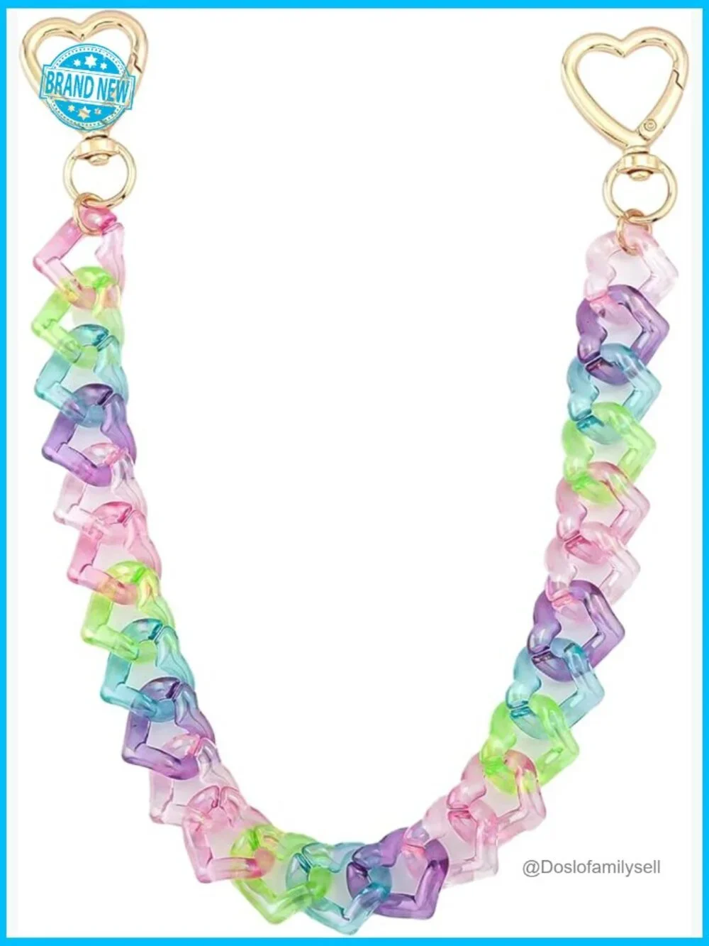Acrylic Heart Purse Chain Extender Y2K Chic Designer Handbag Strap
